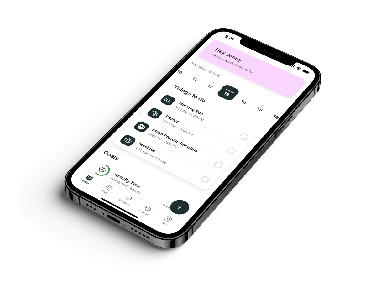 A mockup of the coaching app showcasing the features.